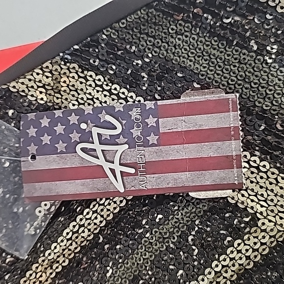 AI Authentic Icon Black W/ Bronze & Gold Festival Girl Mini-Skirt Size M NWT - Picture 3 of 16